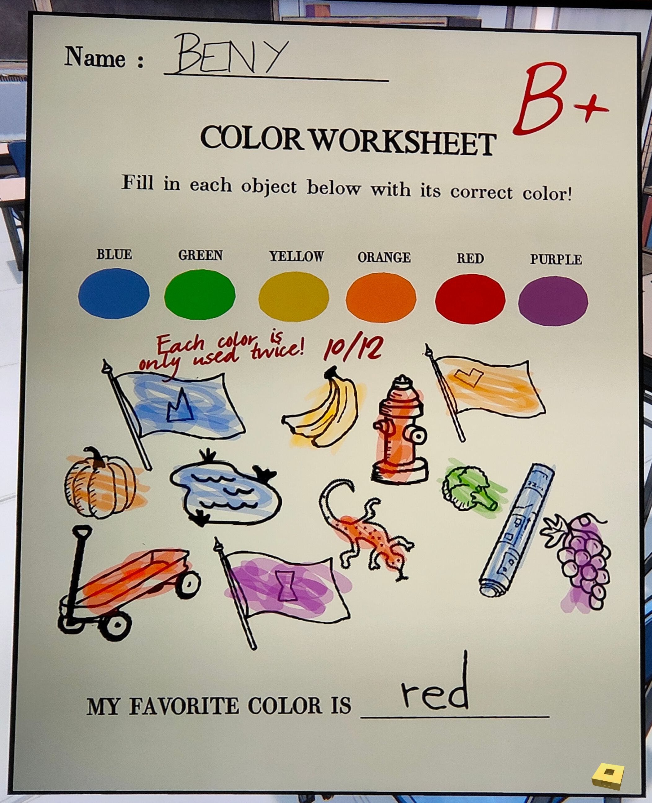 24 Color Worksheet (I)