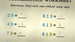 34 Maths Worksheet (I)