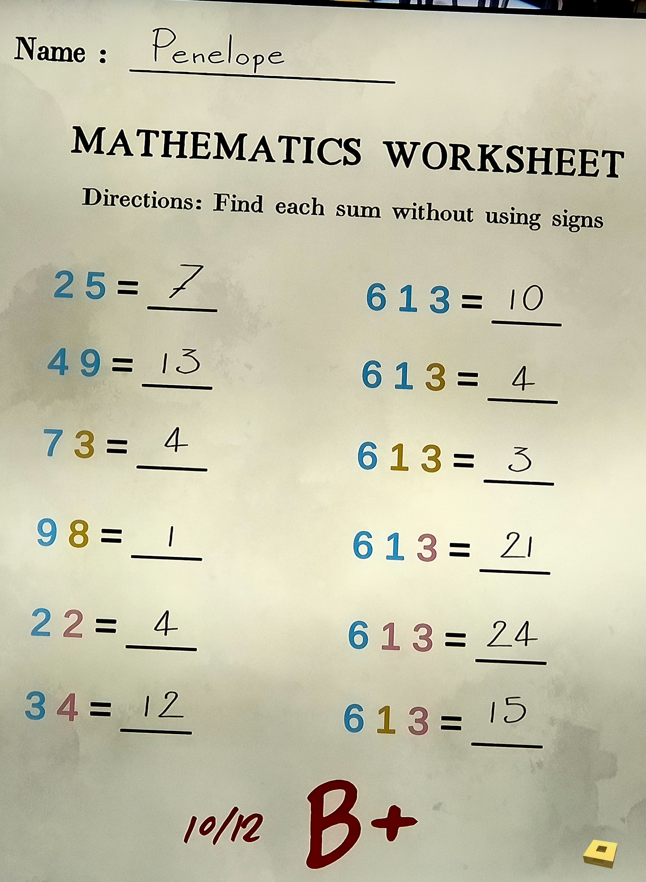 36 Maths worksheet  (I)