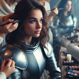 Jeanne gets her makeup done (I)
