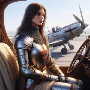 Jeanne at the airfield (I)