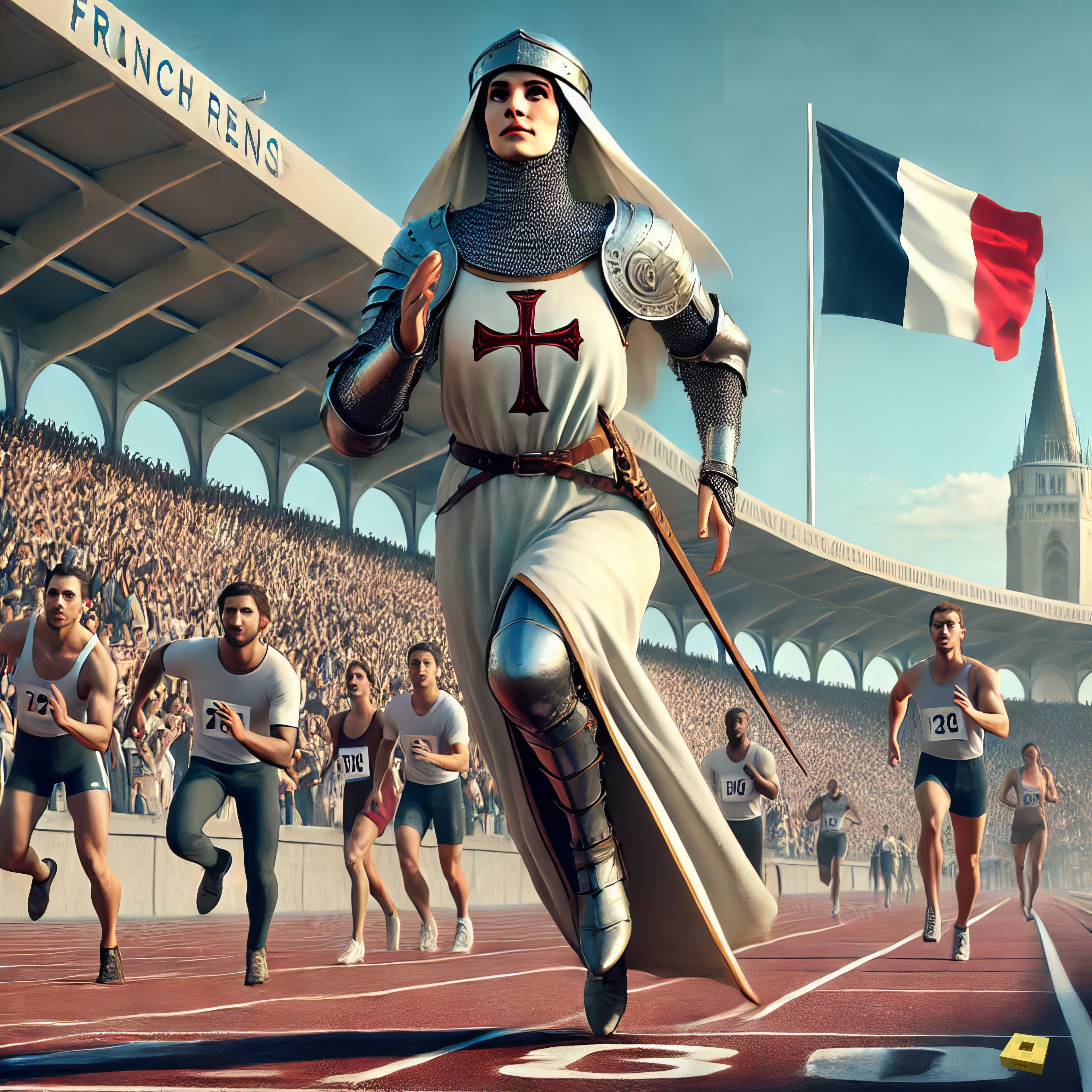 Jeanne at the stadium (I)