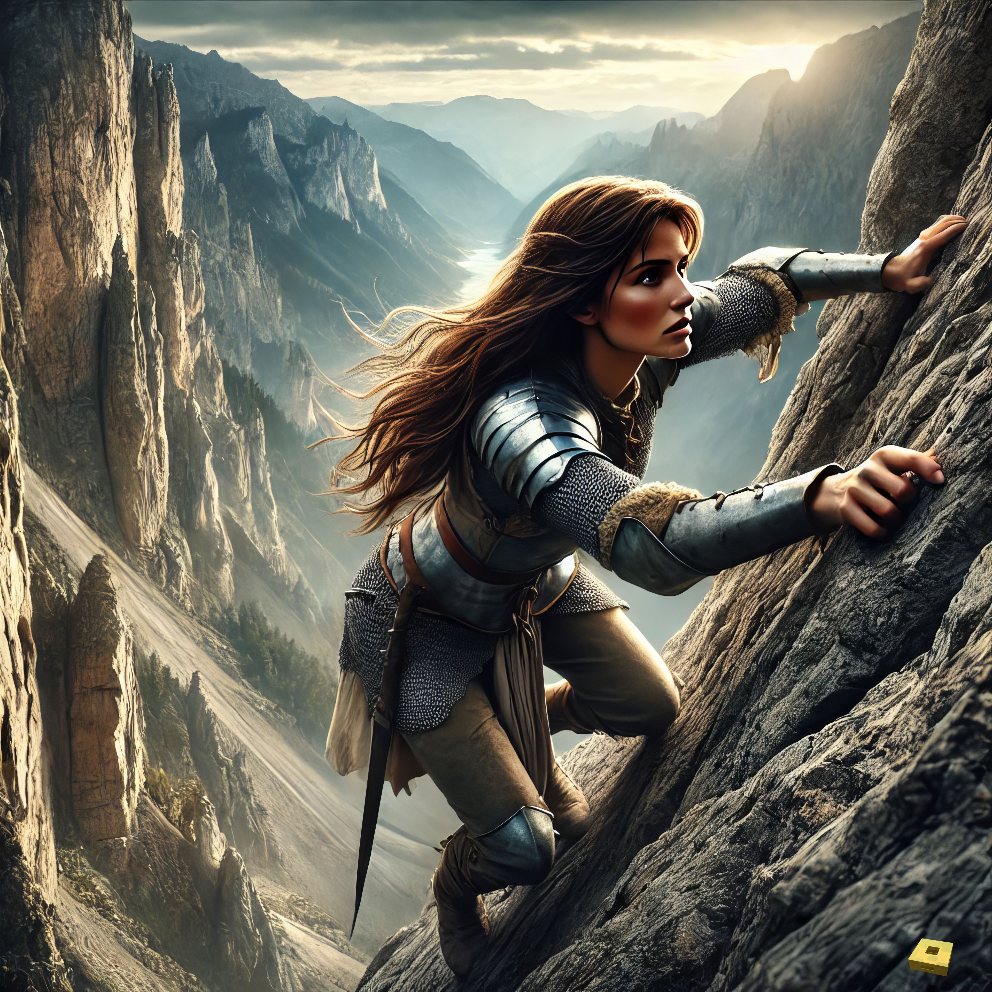 Jeanne climbs a cliff (I)