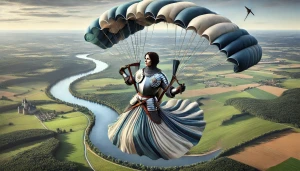 Jeanne in parachute (I)
