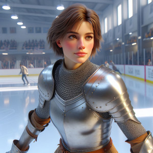 Jeanne at the skating rink (I)