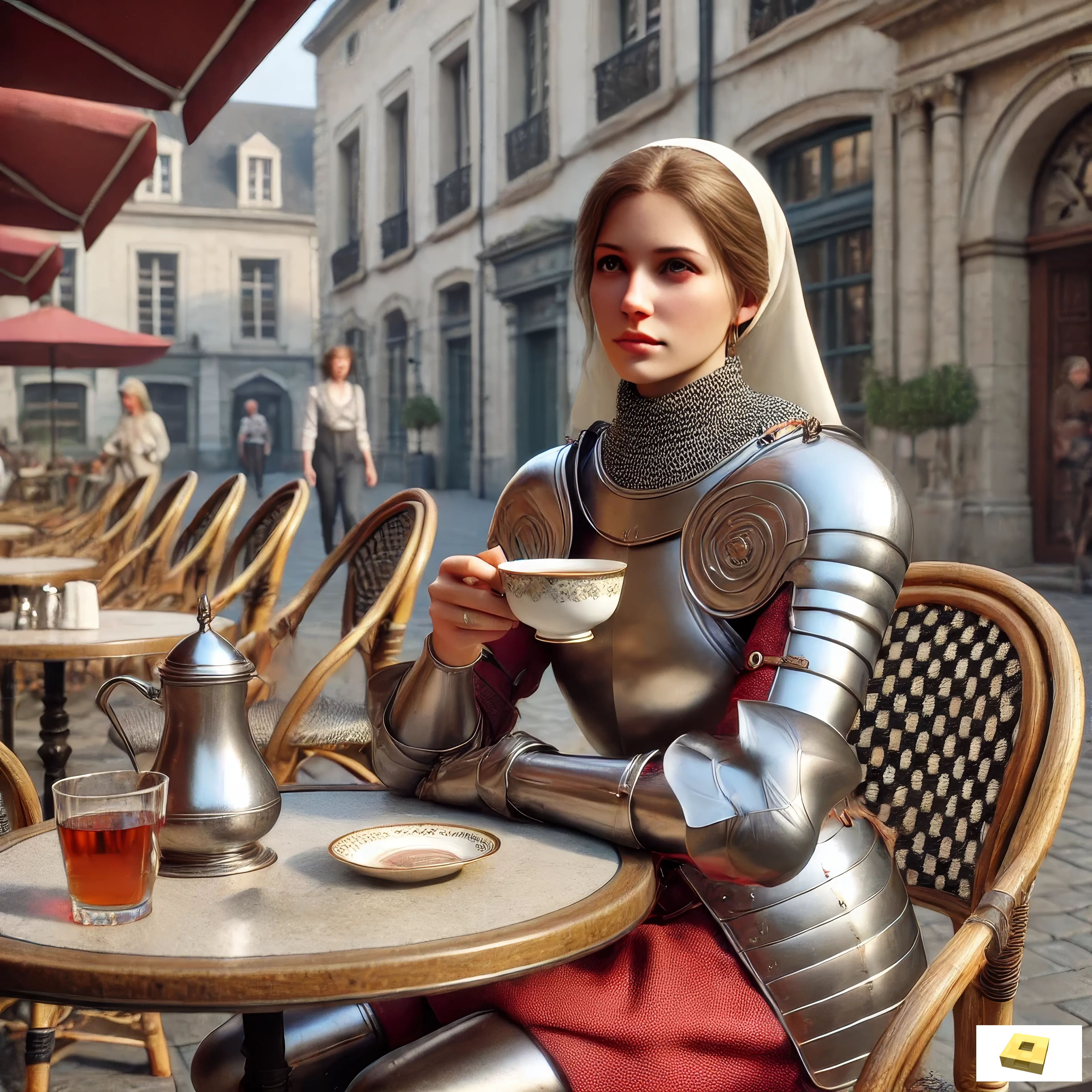 Jeanne at the cafe (I)