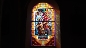 Aouze, church - stained glass (I)