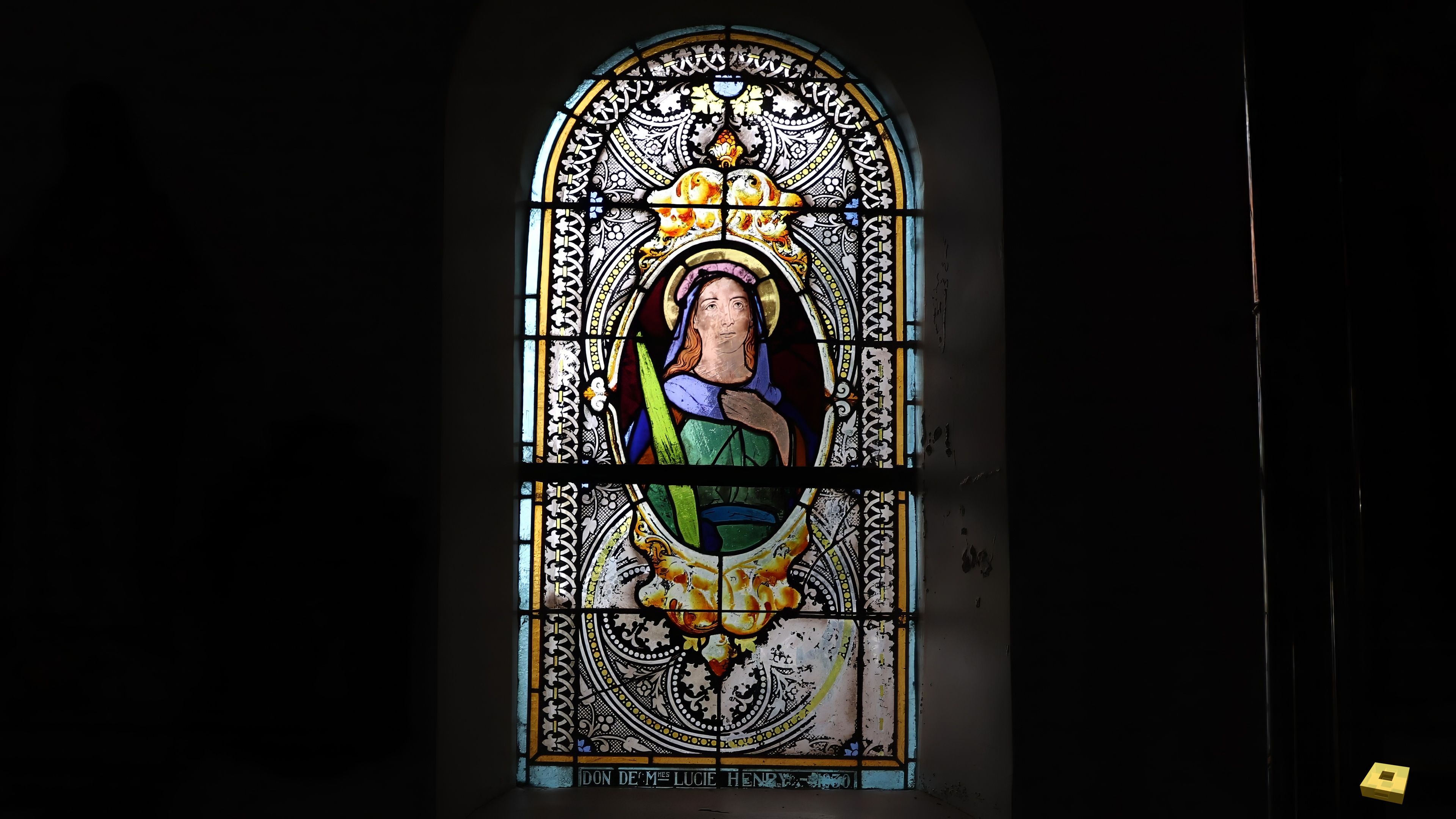 Brixey, church - stained glass window (I)
