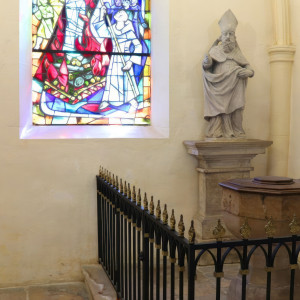 Domrémy, église - fonts baptismaux (S)