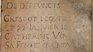 Frebécourt, church - tombstone (I)