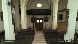 Greux, church - view of the exit (S)
