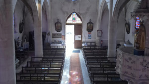 Moncel, church - view of exit (S)