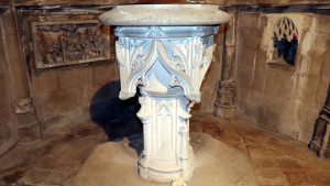 Neufchâteau, St Christophe - baptismal fonts (I)
