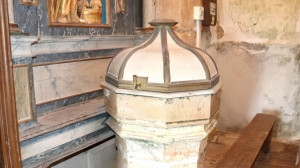 Removille, church - baptismal font (S)