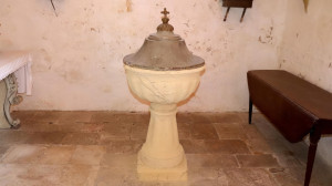St Ouen, church - baptismal font (S)
