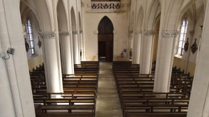 Tranqueville, Kirche - Blick auf den Ausgang (S)