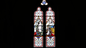 Viocourt, église - vitrail - Jeanne (I)