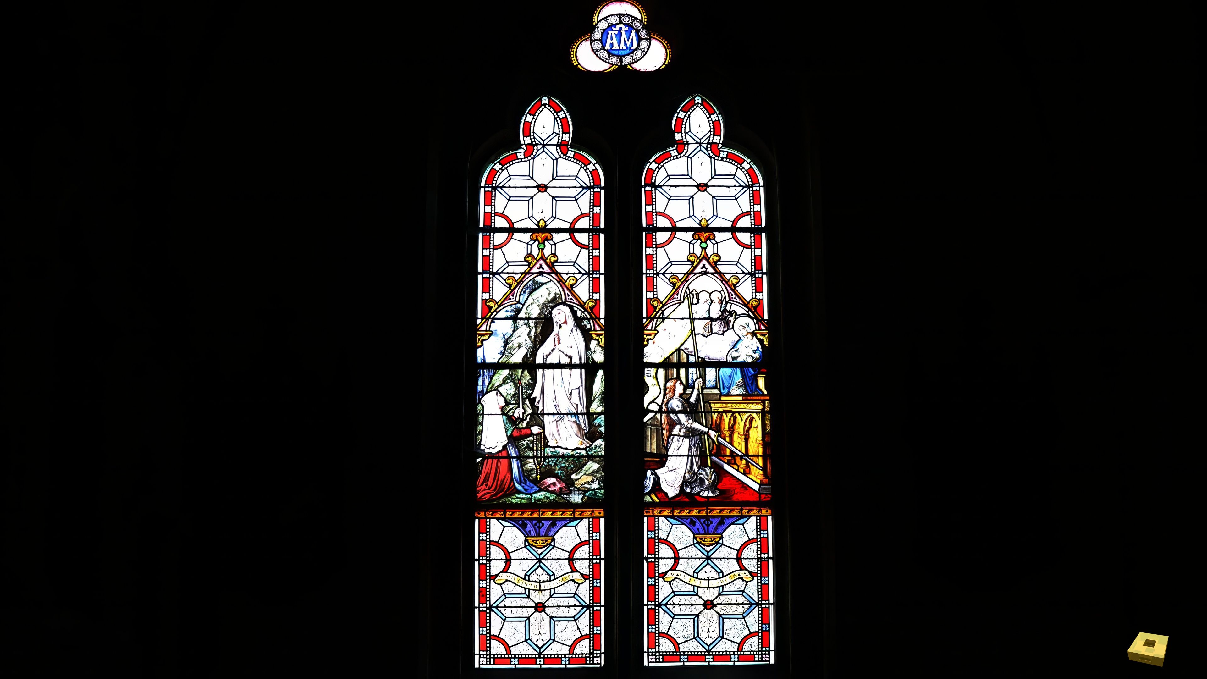Viocourt, église - vitrail - Jeanne (I)