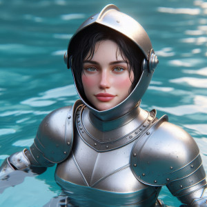 Jeanne at the swimming pool (I)