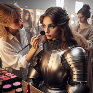 Jeanne gets her makeup done (I)