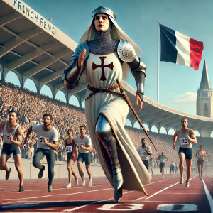 Jeanne at the stadium (I)