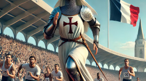 Jeanne at the stadium (I)