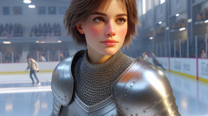 Jeanne at the skating rink (I)