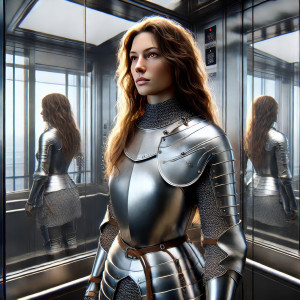 Jeanne in the elevator (I)