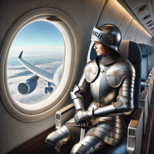 Jeanne on a plane (I)