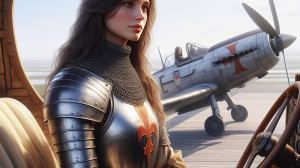 Jeanne at the airfield (I)